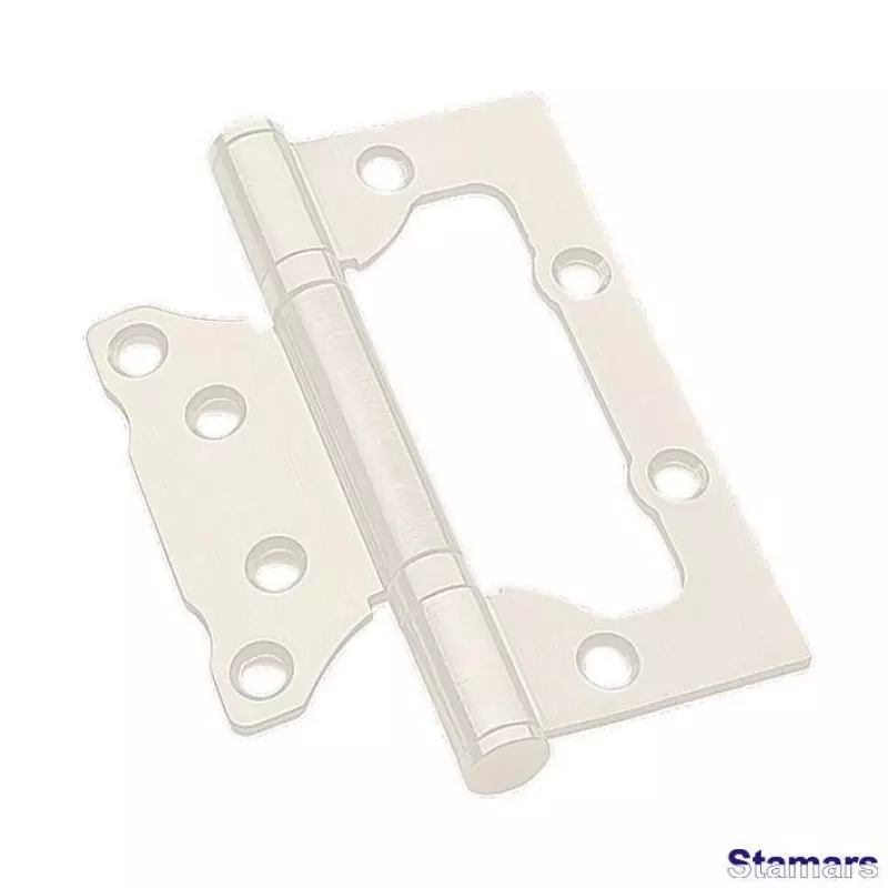 Nefrēzētas durvju eņģes 75 mm balts