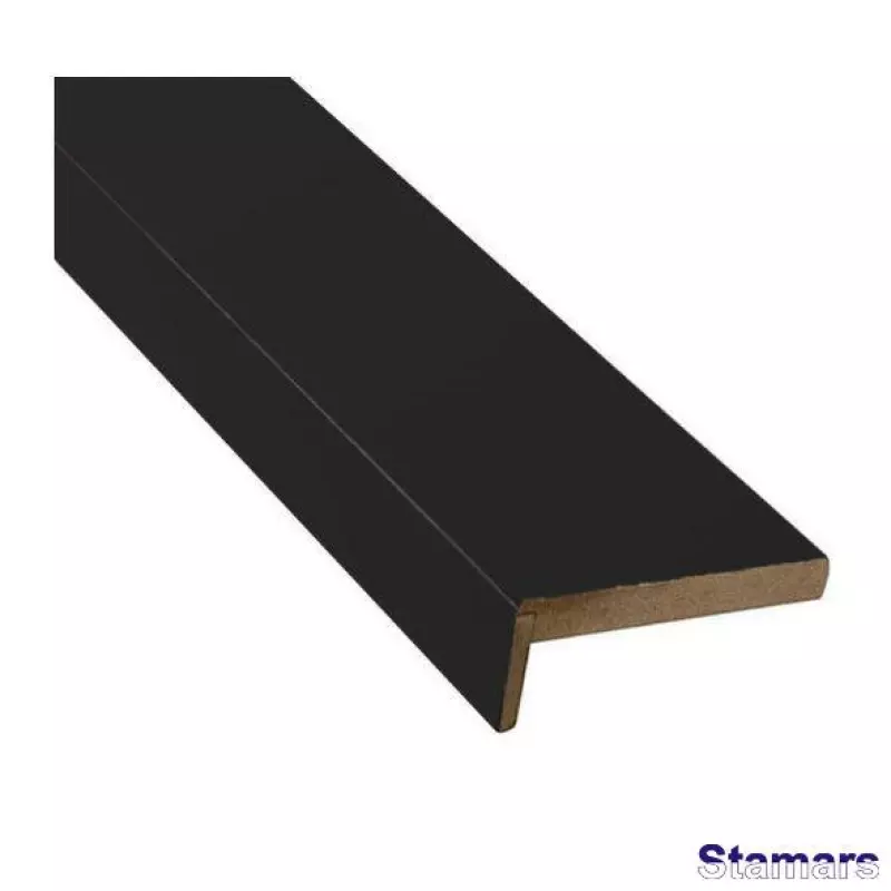 Durvju apmales daļa MDF Melns matēts teleskopiskā PP Premium