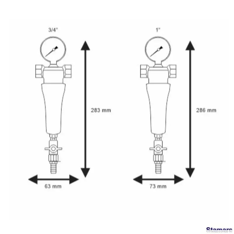 Mehāniskais ūdens filtrs ar nerūsējošā tērauda sieta kārtridžu, HSH 1 serija