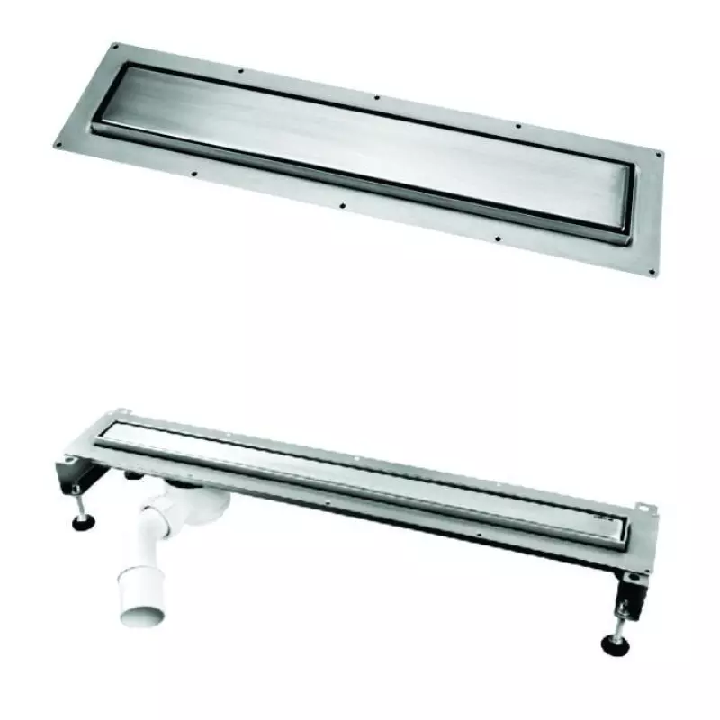 Iebūvējams grīdas trapa komplekts  (divpusējs vāks: nerūsējošais  tērauds / flīze) CD800-B-NT