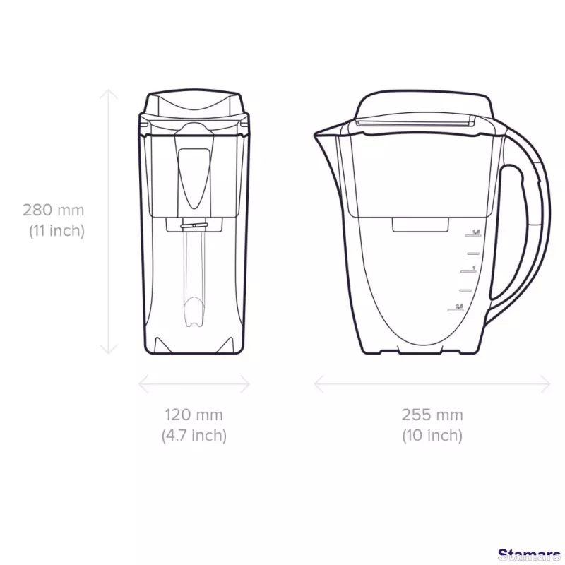 Gudra ūdens filtrēšanas krūze J.SHMIDT 500, Balts