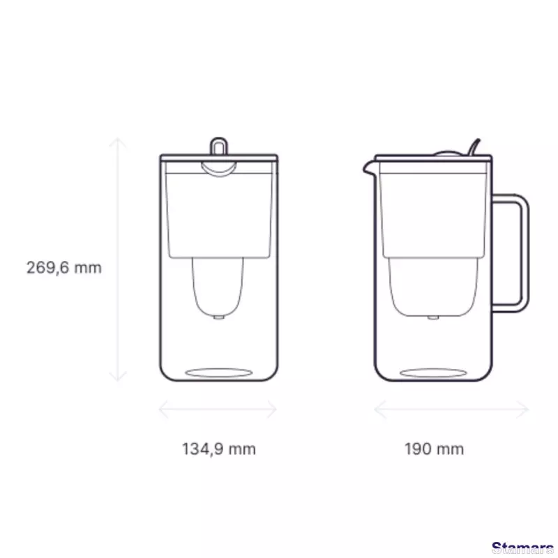 Ūdens filtrēšanas stikla krūze Glass Maxfor+, Balts