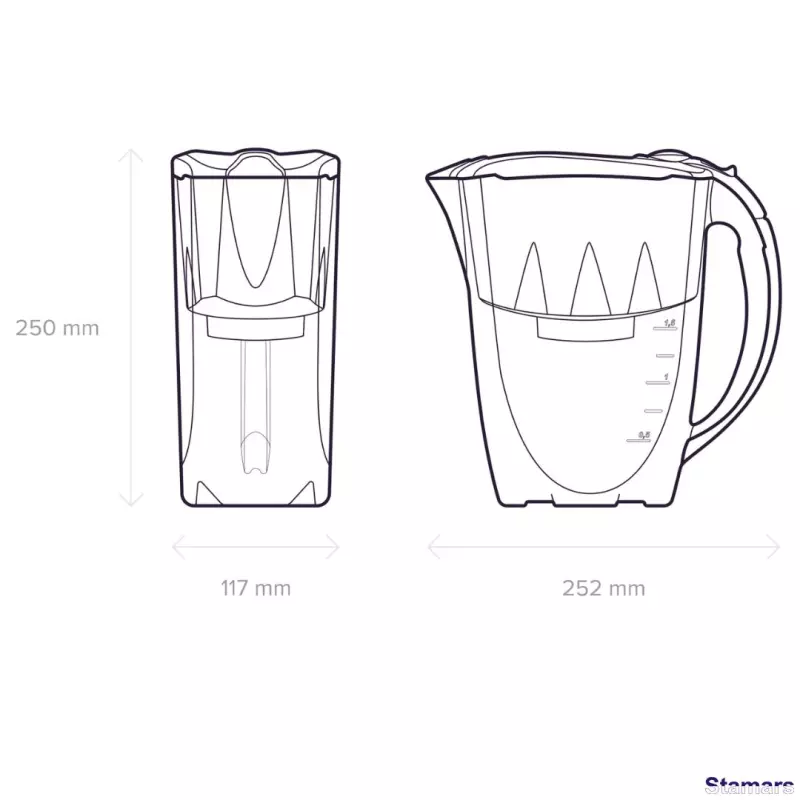 Ūdens filtrēšanas krūze PRESTIGE A5, Melns
