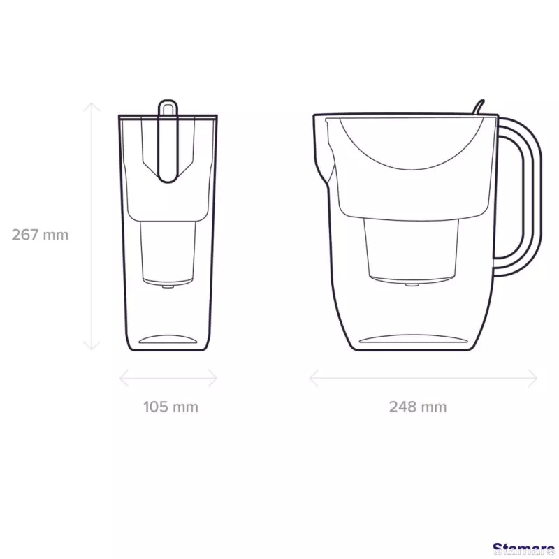 Ūdens filtrēšanas krūze Fresh MFP+, Melns