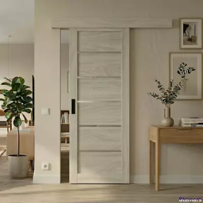 Bīdāmās iekšdurvis Sempra 01 Grey sonoma PVC