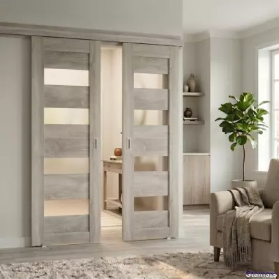 Bīdāmās iekšdurvis Sempra 02 Grey sonoma PVC