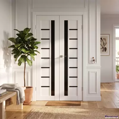 Divviru durvis Arkadia Balts BLK PVC Deluxe