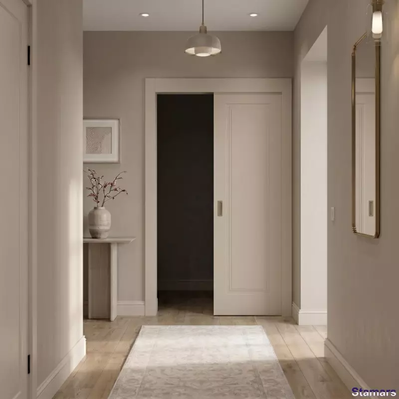 Bīdāmās iekšdurvis Aurora Latte Soft PVC Deluxe