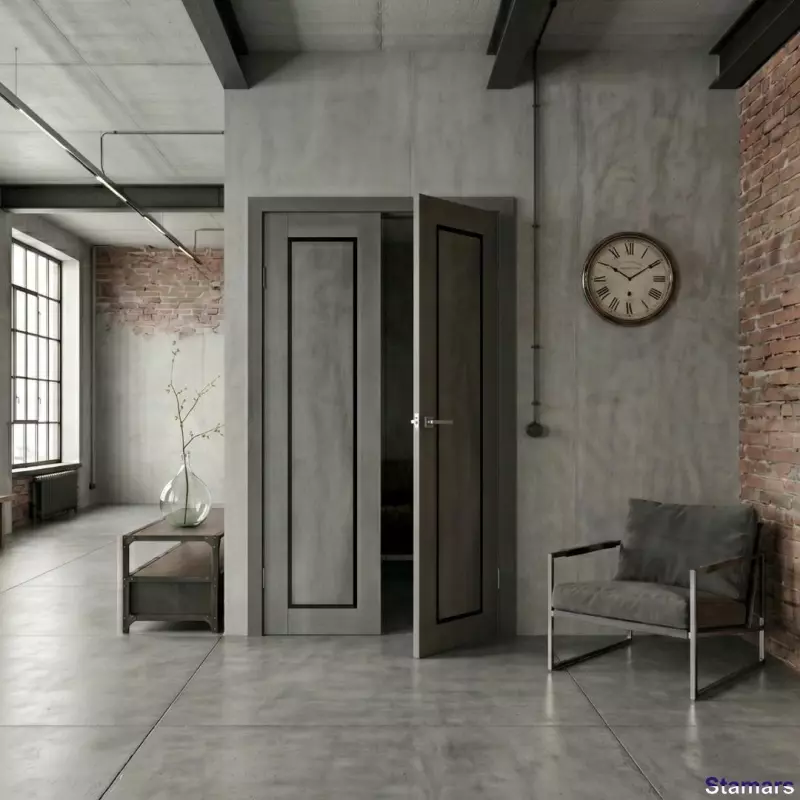 Divviru durvis Legacy Tumšs betons BLK PVC Deluxe