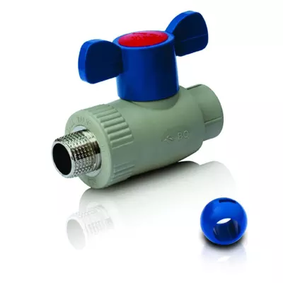 PPR Lodveida ventilis ĀV (ABS lode) aukstam  ūdenim, īss rokturis