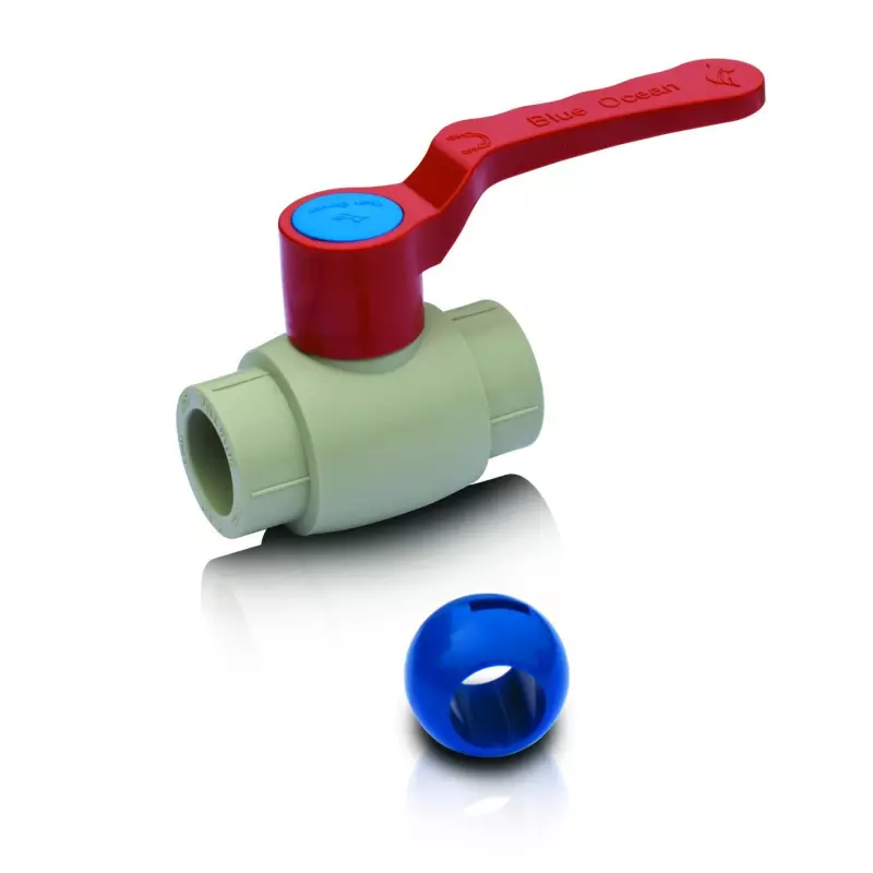 PPR Lodveida ventilis (PPSU lode) aukstam,  karstam ūdenim un apkurei, garš rokturis