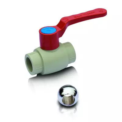 PPR Lodveida ventilis (misiņa lode) aukstam,  karstam ūdenim un apkurei, garš rokturis