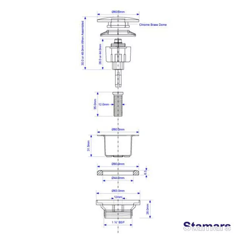 Sifona ieplūde bez pārplūdes  “KLIK-KLAK”