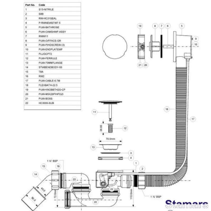 Sifons vannai ar pārplūdi  regulējams ar revīziju