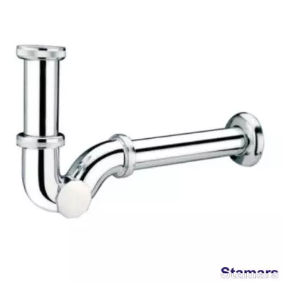 Sifons bidē cauruļveida  hromēts bez ieplūdes