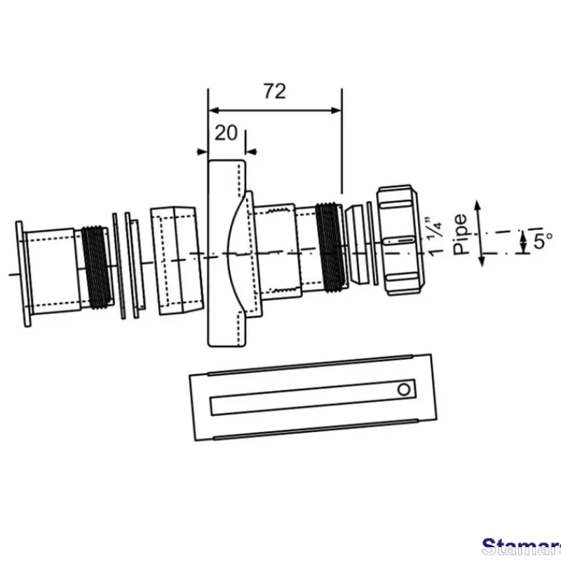 Universālais kanalizācijas cauruļu savienojums