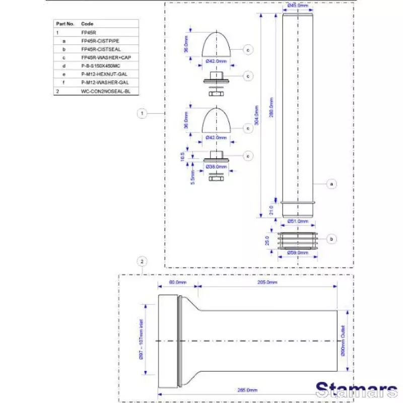 Montāžas komplekts  iebūvējamai WC sistēmai