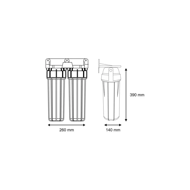 Ūdens filtru komplekts aukstajam ūdenim 10” FHPRCL-B-TWIN sērijas Aquafilter