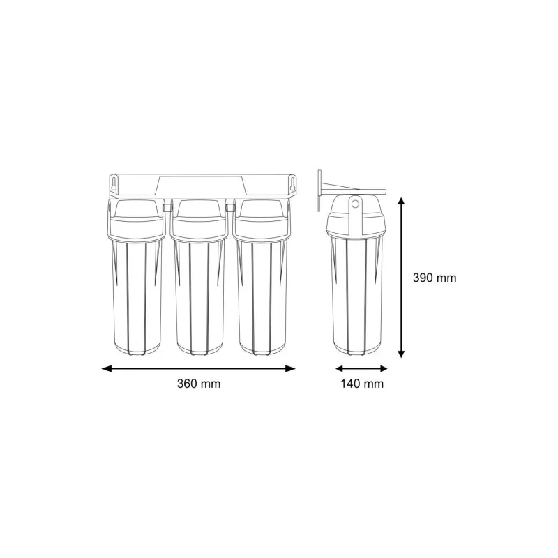 Ūdens filtru komplekts aukstajam ūdenim 10” FHPRCL-B-TRIPLE sērijas Aquafilter