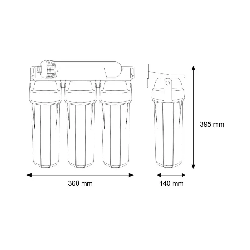 Dzeramā ūdens filtru sistēma ar UF membrānu 4 pakāpju FP3-HJ-K1 Aquafilter