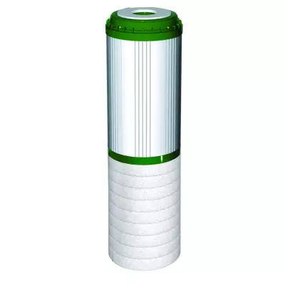 Ūdens filtru granulētās aktivētās kokosriekstu čaulas ogles kārtridži ar KDF / mehāniskie kārtridži FCCBKDF-STO sērijas 10” Aquafilter