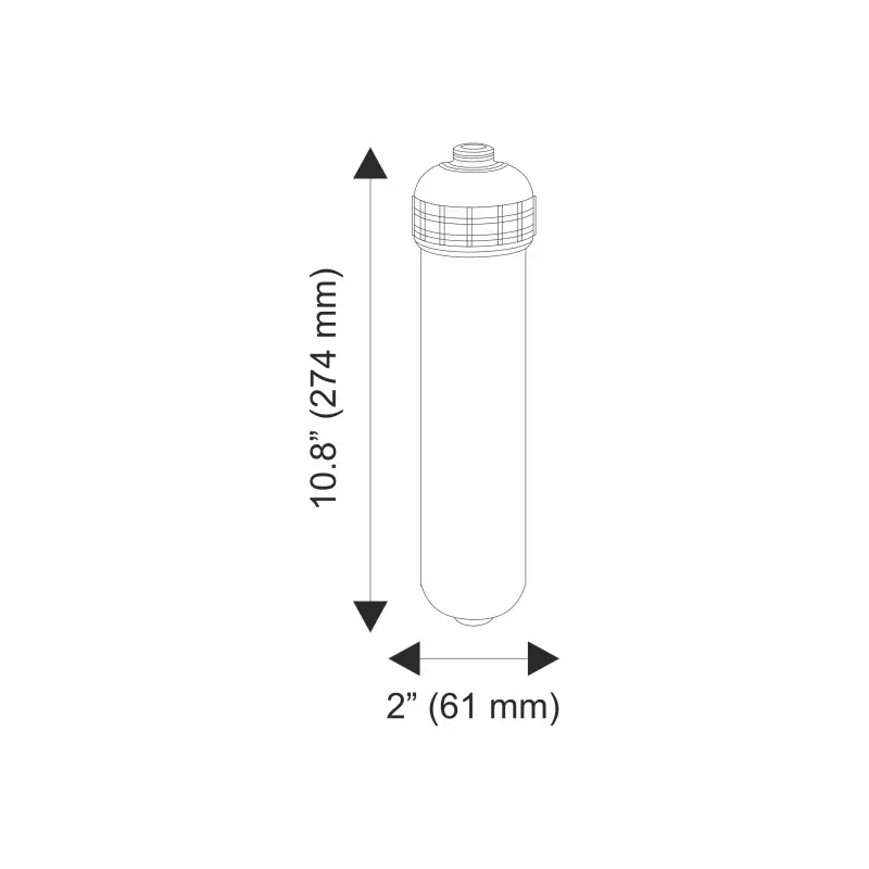 Ūdens filtru antimikrobiāli/antibaktēriāli granulētās aktivētās kokosriekstu čaulas ogles kārtridži In-line AICRO-AB sērijas Aquafilter