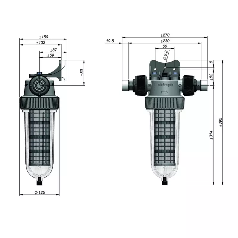 Ūdens filtra komplekts aukstajam ūdenim Cintropur NW25 sērijas